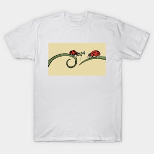 Ladybug Lovers Share a Flower T-Shirt